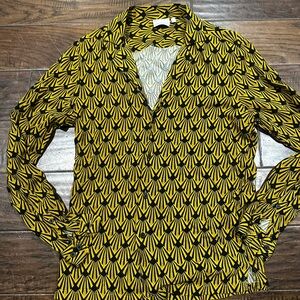 ASOS Yellow and Black Patterned Blouse